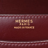 HERMES Hermes ring draw-ash gold metal fittings ○ G engraved (around 1977) engraved ladies box calf shoulder bag used