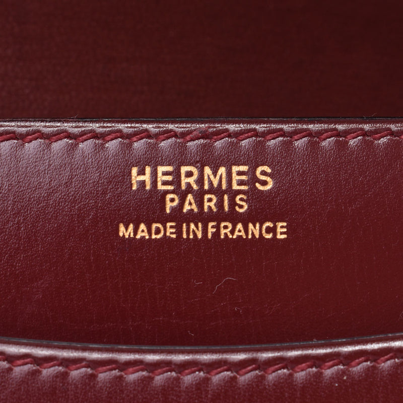 HERMES Hermes ring draw-ash gold metal fittings ○ G engraved (around 1977) engraved ladies box calf shoulder bag used