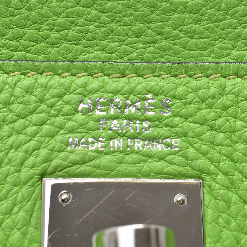 エルメスケリー35 内縫い アップルグリーン シルバー金具 □G刻印(2003 