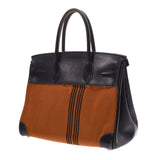 HERMES Hermes Birkin 30 Orange / Black Silver Golden Inscription(c。2006)Ladies Boxcarf,Twarpotamus手提包,使用