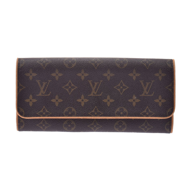 LOUIS VUITTON Louis Vuitton monogram pochette twin GM brown M51852 Lady's monogram canvas shoulder bag B rank used silver storehouse