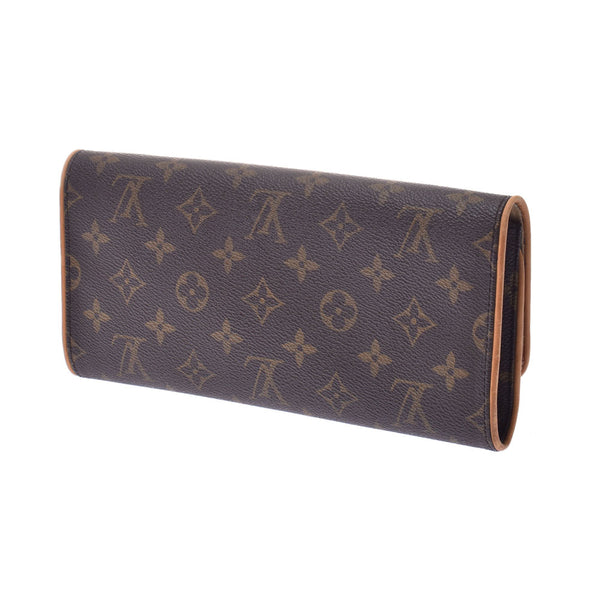 LOUIS VUITTON Louis Vuitton monogram pochette twin GM brown M51852 Lady's monogram canvas shoulder bag B rank used silver storehouse