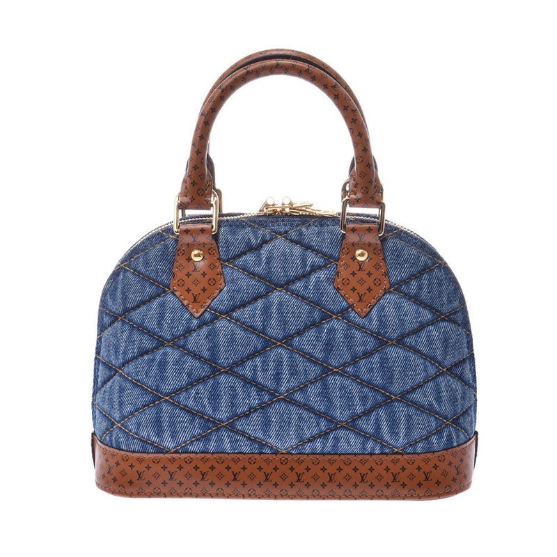 Louis Vuitton Alma BB Blue Brown Ladies Denim 2WAY Bag M55048