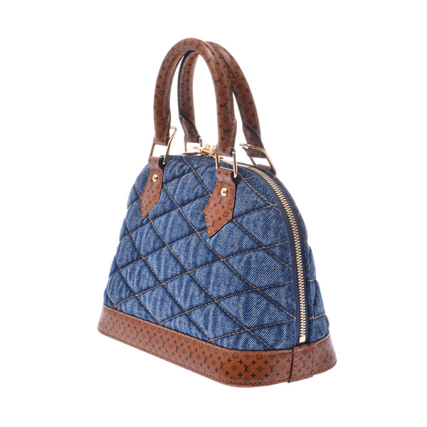 LOUIS VUITTON 路易威登阿尔玛 BB 蓝色 /茶 女士牛仔皮革 2WAY 袋 M55048 二手