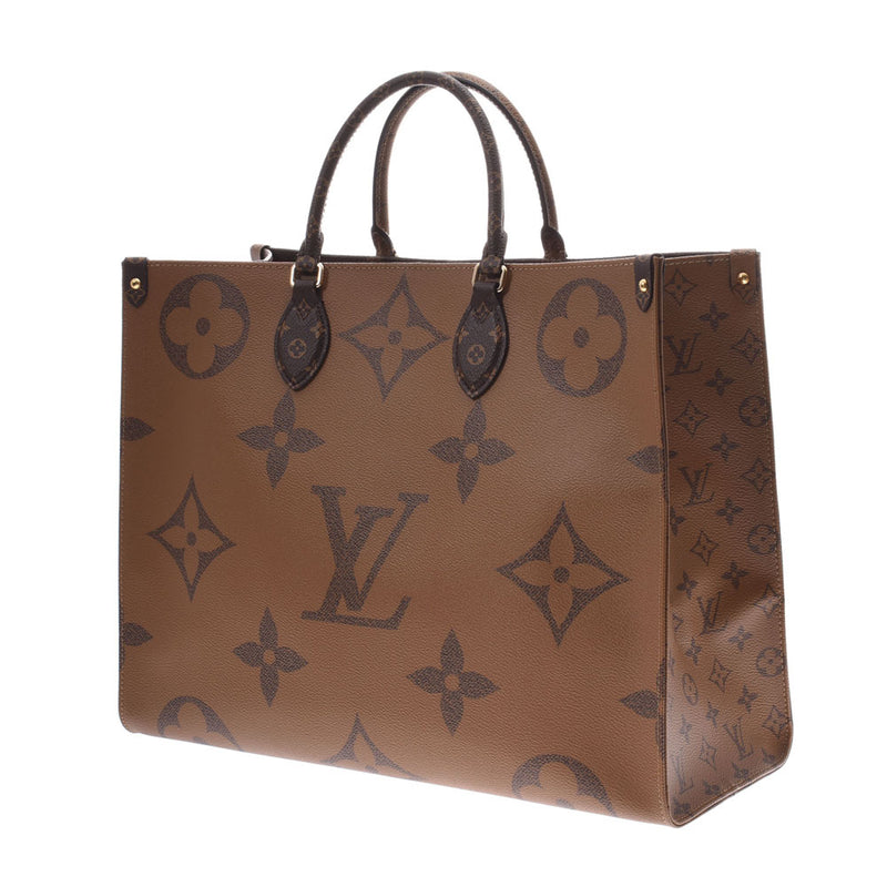 LOUIS VUITTON Louis Vuitton Giant Monogram On The Go GM Reverse Brown Unisex 2WAY Bag M44576