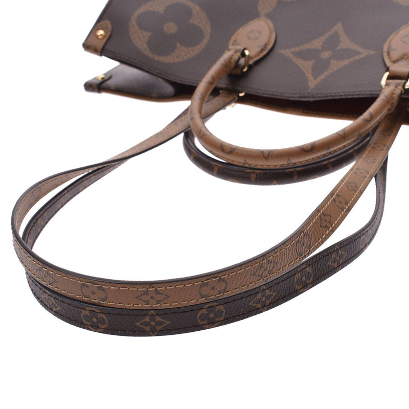 LOUIS VUITTON Louis Vuitton Giant Monogram On The Go GM Reverse Brown Unisex 2WAY Bag M44576