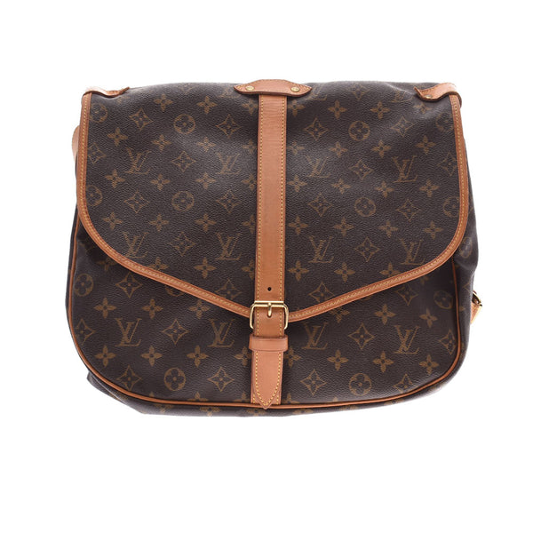 LOUIS VUITTON Louis Vuitton Saumur 35 Monogram Messenger Bag Brown Unisex Monogram Canvas Shoulder Bag M42254 Used