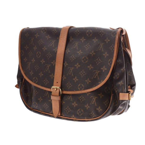 LOUIS VUITTON Louis Vuitton Saumur 35 Monogram Messenger Bag Brown Unisex Monogram Canvas Shoulder Bag M42254 Used