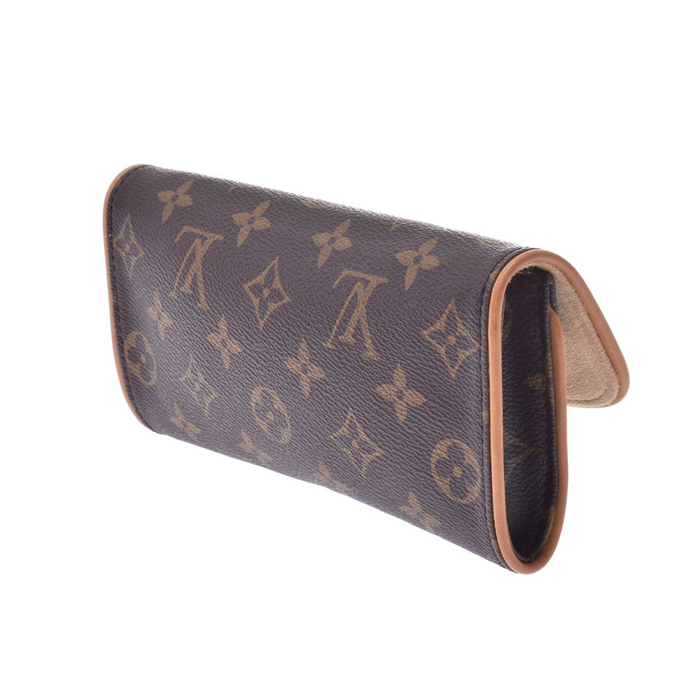 LOUIS VUITTON ルイヴィトン モノグラム ポシェットツインPM ブラウン 