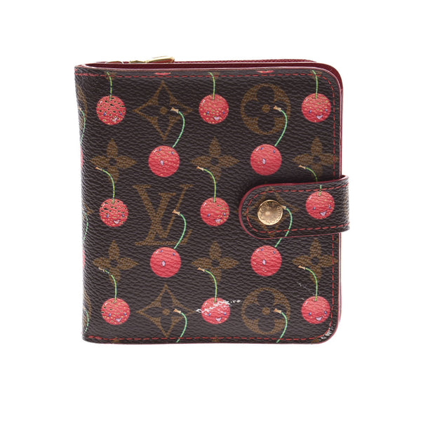 LOUIS VUITTON Louis Vuitton Monogram Cherry Compact Zip Brown M95005 Ladies Bi-Fold Wallet B Rank Used Ginzo