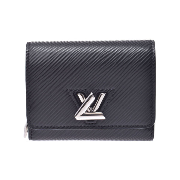 LOUIS VUITTON路易威登Portofeuille Twin Compact XS Epi黑色银色硬件女士Epi Leather三折钱包M63322二手