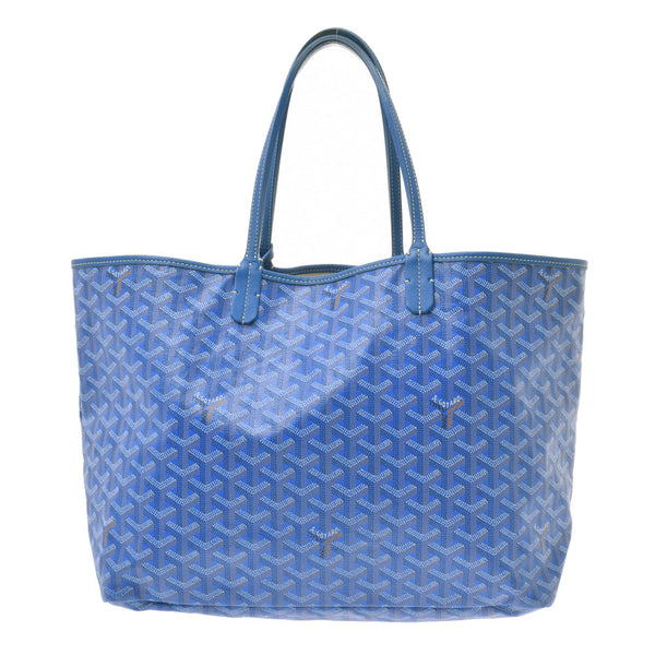 GOYARD Goyar Saint-Louis PM Blue Unisex PVC Tote Bag Used
