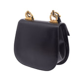 Salvatore Ferragamo Ferragamo Gancini Black Gold Hardware Ladies Calf Shoulder Bag Used