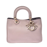 Christian Dior Christian Dior Diorissimo Mini Pink Beige Gold Hardware Ladies Calf 2WAY Bag Used