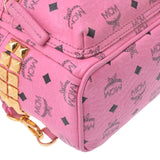 MCM msiem背包迷你镶嵌粉红色妇女背包背包使用