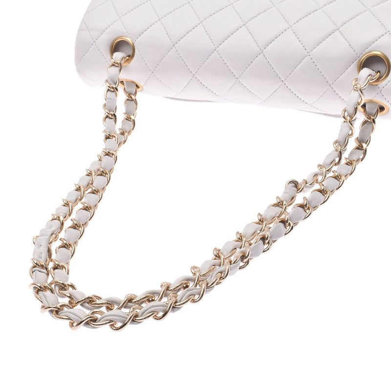 CHANEL CHANEL MATRADE Chain Shoulder Bag Grey Gold Metal Fittings Women's Lambskin Shoulder Bag Used