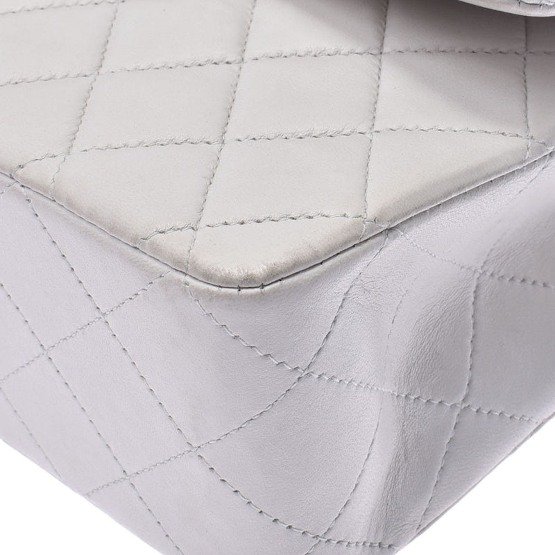 CHANEL CHANEL MATRADE Chain Shoulder Bag Grey Gold Metal Fittings Women's Lambskin Shoulder Bag Used
