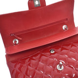 Chanel Maestro chain Shoulder Bag Red Silver Metallic ladies enamel shoulder bag