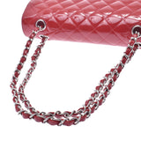 Chanel Maestro chain Shoulder Bag Red Silver Metallic ladies enamel shoulder bag