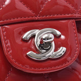 Chanel Maestro chain Shoulder Bag Red Silver Metallic ladies enamel shoulder bag