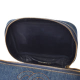 CHANEL Horizontal Vanity Blue Ladies Denim Handbag Used