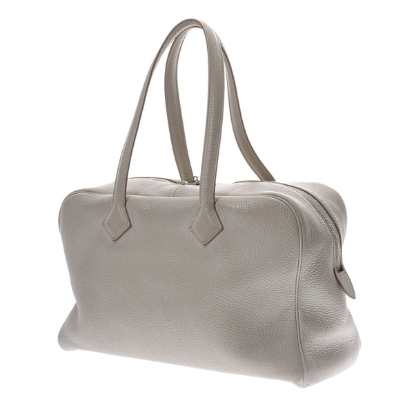 HERMES Hermes 35, Victoria pearl grey □ Q carved seal (about 2013) carved seal unisex avian Yong Clement's tote bag    Used