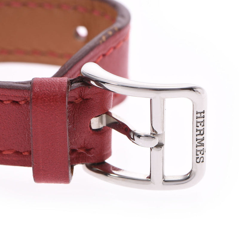 HERMES Hermes belt type Rouge silver metal 金具 I engraved (circa 2005)women'S BOX scarf ring used