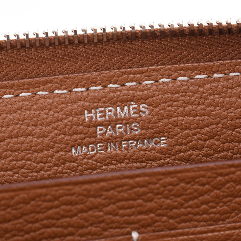 HERMES Hermes Azap Long Embroidery Gold A engraved (around 2017) Unisex Swift Purse Unused Ginzo