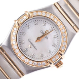 OMEGA オメガコンステレーション 12P diamond bezel diamond 1267.75 Lady's YG/SS watch quartz shell clockface AB rank used silver storehouse