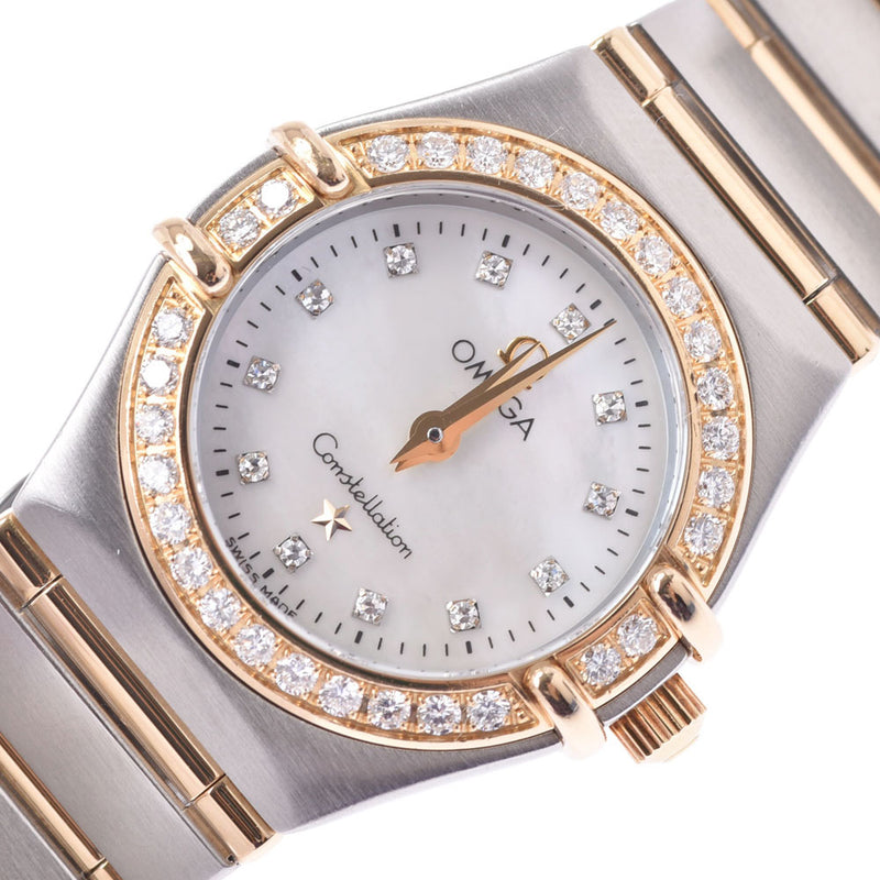 OMEGA オメガコンステレーション 12P diamond bezel diamond 1267.75 Lady's YG/SS watch quartz shell clockface AB rank used silver storehouse