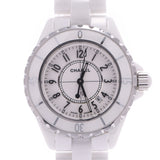 CHANEL Chanel J12 33mm H0968 Boys white ceramic watch quartz white clockface A rank used silver storehouse