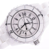 CHANEL Chanel J12 33mm H0968 Boys white ceramic watch quartz white clockface A rank used silver storehouse