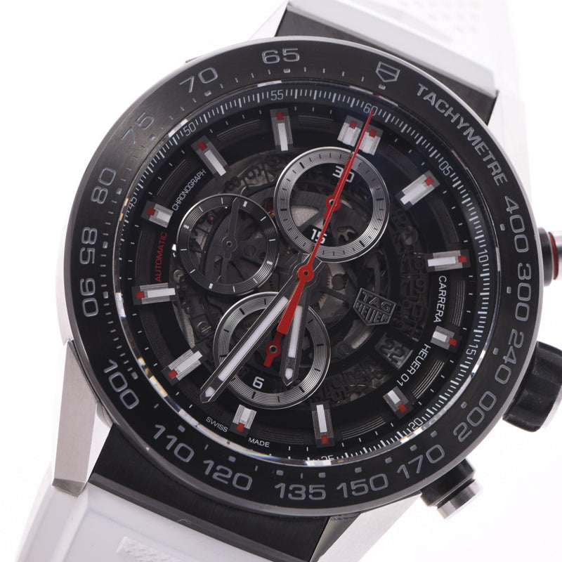 TAG HEUER TAG Heuer Carrera Heuer 01 CAR2A1Z.FT6044 Men's SS/rubber watch self-winding skeleton dial AB rank used Ginzo