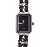 CHANEL CHANEL Purmiere Size M Ladies SS/Leather Watch Quartz Black Dial A Rank Used Ginzo