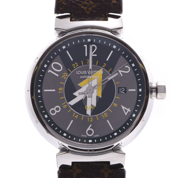 LOUIS VUITTTON路易威登丹布尔GMT Q1D31男士SS/皮革（单色图案）手表自动上弦灰色系表盘A等级二手银藏