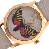 GUCCI Gucci G Timeless Butterfly 126.4 Men's GP/Leather Watch Quartz Ivory Dial AB Rank Used Ginzo