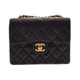 CHANEL CHANEL Mini Matasse Chain Shoulder Bag Black Gold Hardware Ladies Lambskin Shoulder Bag Used