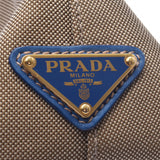 PRADA Prada Beige Blue Ladies Canvas 2WAY Bag 1BA111 Used