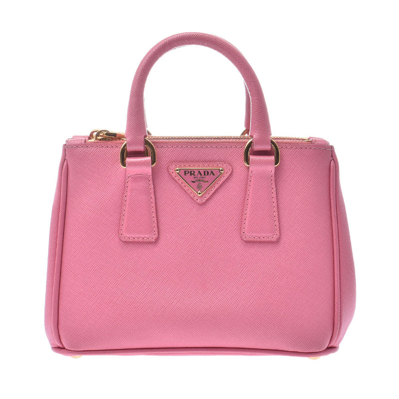 PRADA Prada Mini Galleria Pink Ladies Saffiano 2WAY Bag BN2842 Used