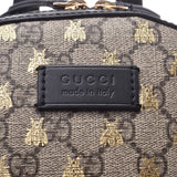 GUCCI古驰GG至尊背包Bee Beige黑色中性GG至尊帆布背包Daypack 427042二手