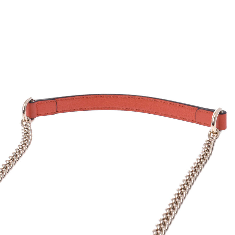 GUCCI Gucci interlocking chain shoulder bag orange ladies calf shoulder bag 510304 used