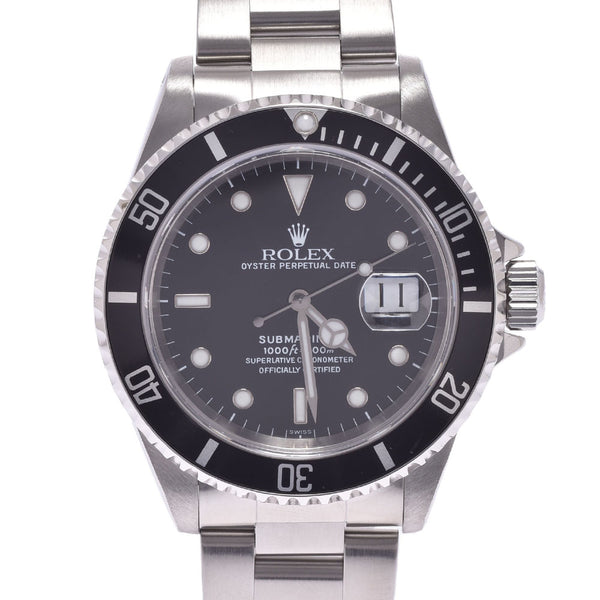 ROLEX Rolex Submariner 16610 Men's SS watch automatic winding black dial A rank used Ginzo