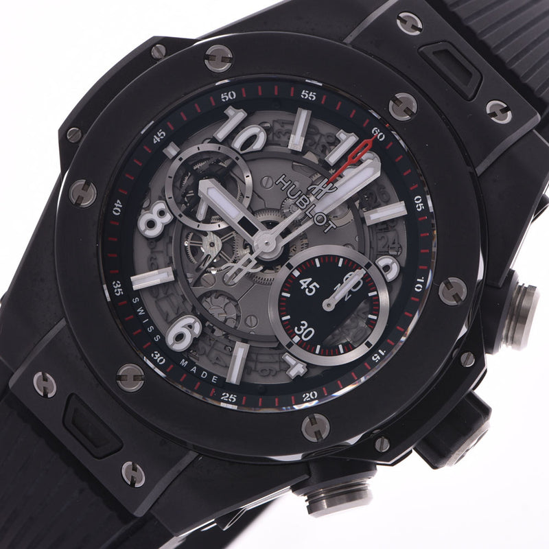 HUBLOT Hublot 大爆炸乌尼科黑色魔术 411.CI.1170.RX 男士陶瓷/橡胶手表自动绕组银表盘 A 级二手银仓库