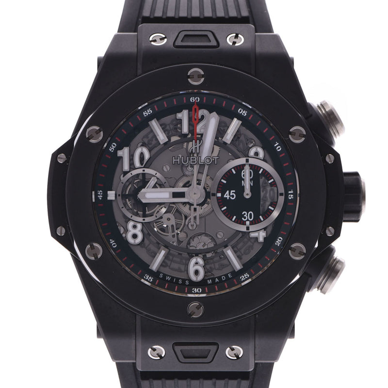 HUBLOT ウブロ ビックバン ウニコ ブラックマジック 411.CI.1170.RX メンズ セラミック/ラバー 腕時計 自動巻き シルバー系文字盤 Aランク 中古 銀蔵