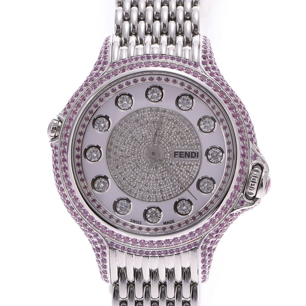 FENDI Fendi Crazy Carat Full Diamond Ladies SS/Diamond Watch Quartz White/Diamond Dial A Rank Used Ginzo
