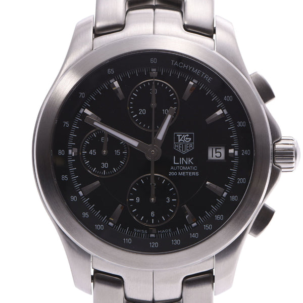 TAG HEUER タグホイヤーリンククロノ CJF2110 men SS watch self-winding watch lindera board A rank used silver storehouse