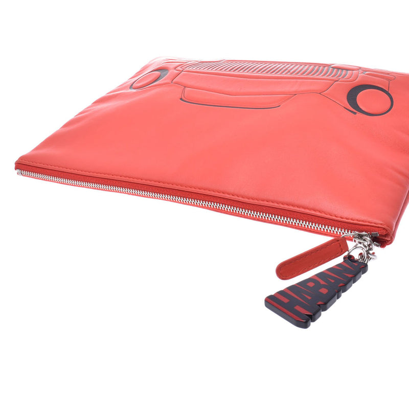 CHANEL 2017 Cruise Red Calf Clutch Bag AB Rank Used Ginzo