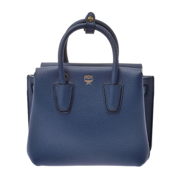 MCM Em: Blue Ladies Carf 2WAY Bag Used