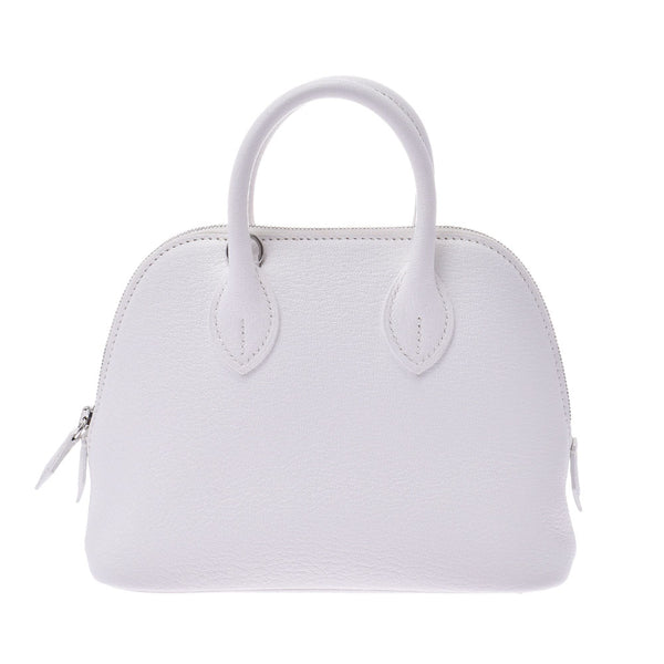 HERMES Hermes Mini Bored White Silver Hardware D Engraved (around 2019) Engraved Women's Shable 2WAY Bag Used