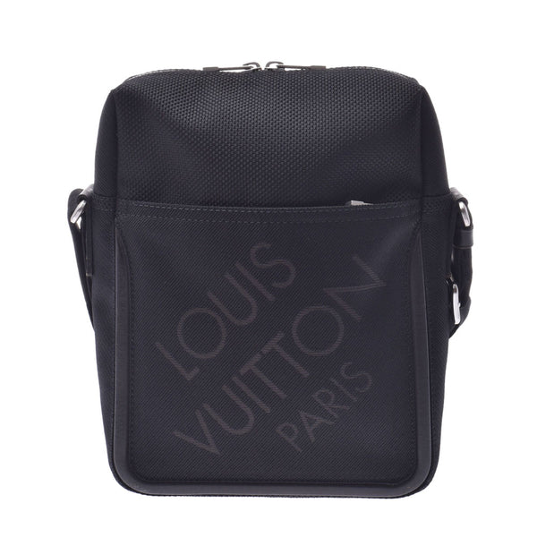 LOUIS VUITTON Louis Vuitton Jean Citadan Black Mens Damier Jean Canvas Shoulder Bag M93223 Used